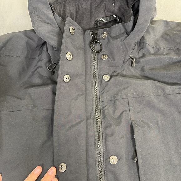 Lands End Waterproof Windproof Hooded Squall Jacket Sz Lg 14-16 Anti-Static BLK - Picture 8 of 16